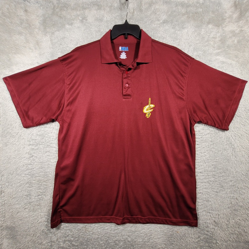 NBA Cleveland Cavaliers Mens 1X Maroon Short Sleeve Embroidered Logo Polo Shirt*